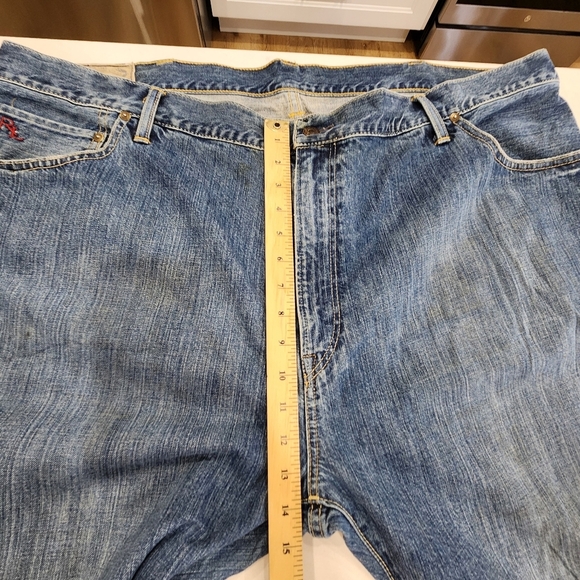 Vintage Polo Ralph Lauren Jeans Mens 46x32 Blue Big Medium Wash Straight Leg - Picture 12 of 16
